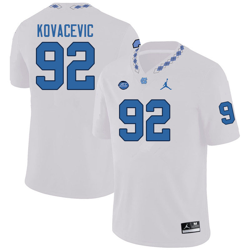 Men #92 Kody Kovacevic North Carolina Tar Heels College Football Jerseys Sale-White